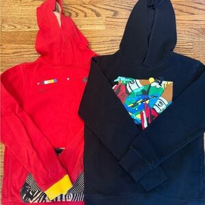 Nike Kids Red and Black Graphic Hoodies